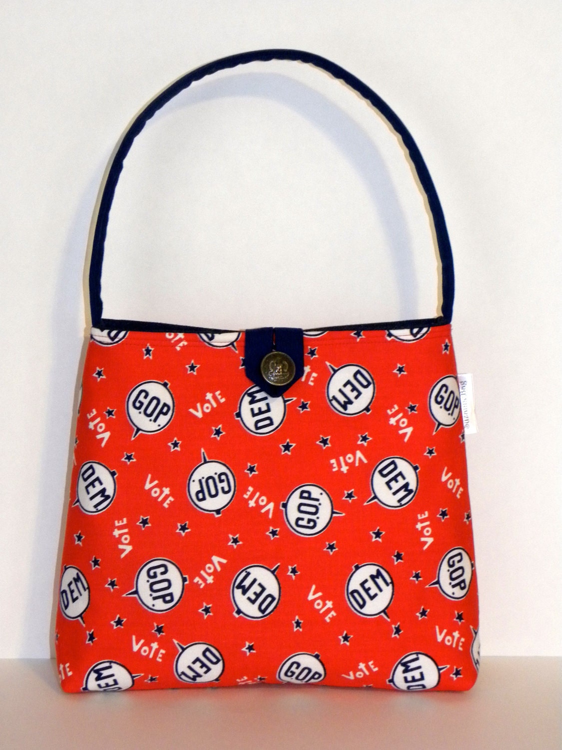 Shoulder Bag - Vintage Patriotic Voting Fabric