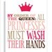 Princess Bathroom Art Print, Girls bathroom wall decor- Wash Your Hands-5x7 Kids Wall Art Typography