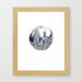 THE WINTER CIRCLE abstract watercolor art print in navy, purple, gray