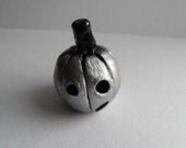 Halloween Pumpkin - The Silver Pumpkin - Handmade Clay Figurine