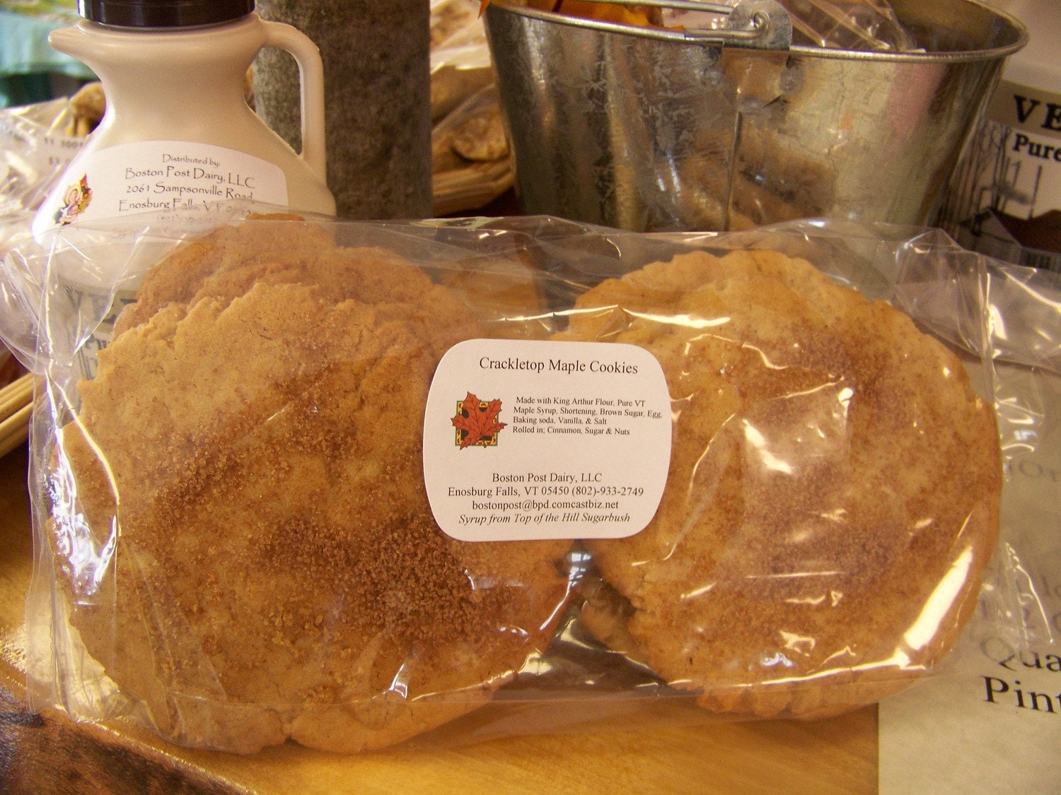 Maple Crackletop Cookies  made with real VT Maple Syrup
