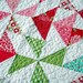 Modern Baby Girl Quilt - Vintage Modern Quilt - Baby Quilt in Red, Pink, Aqua, Green, and Grey - One of a Kind - Ready to Ship