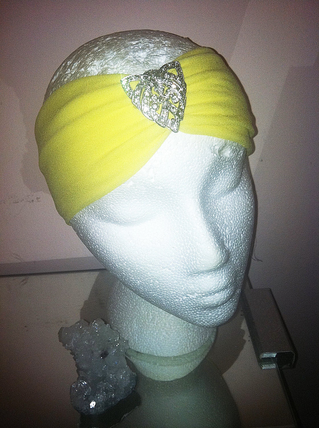 Art Deco Crystal Embellished Silk/Satin  Headwrap-Turban-Vintage  Wedding Bridal  Headband  1920s Great Gatsby Event