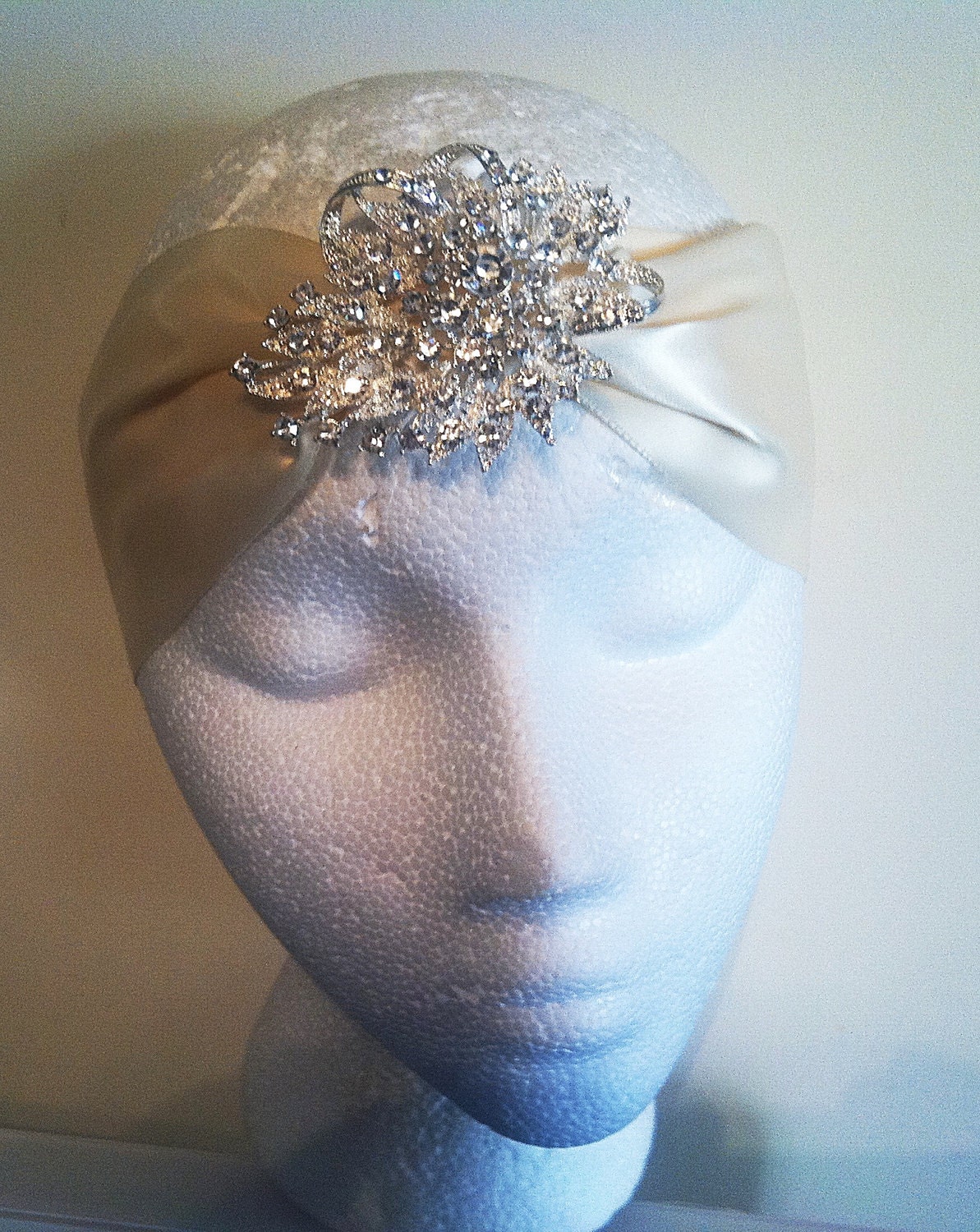 Art Deco Crystal Embellished Silk/Satin  Headwrap-Turban-Vintage  Wedding Bridal  Headband  1920s Great Gatsby Event