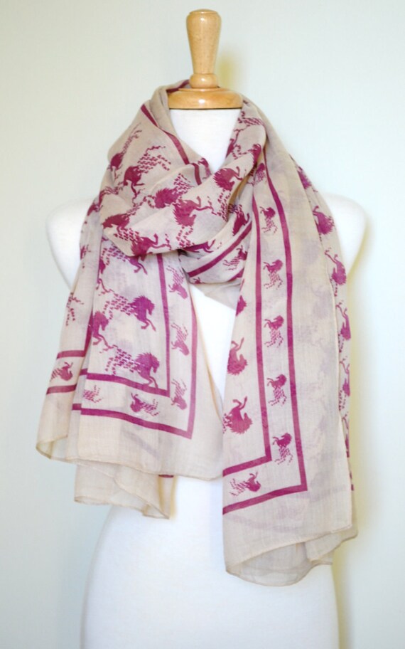 Equestrian Horses Scarf Shawl Wrap