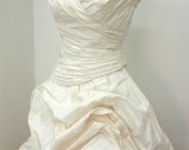 Draped silk wedding dress