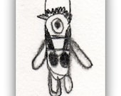 Original Art Child Illustration 1.5" x 2"