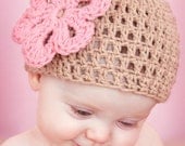 PDF CROCHET PATTERN Instant Download Sweet Pea Flower Beanie Photo Prop Hat Includes 8 Sizes Micro-Preemie Through Adult  Sell What You Make