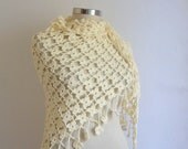FREE SHIP  crochet  Ivory shawl scarf FASHION wedding,bride,bridial,capelet,collar,cowl,