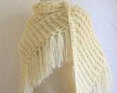 FREE SHIP 3D White Shawl Bride  wedding   bolero scarf collar cowl shrug woman ivory stole wrap warm  (silvery rope)