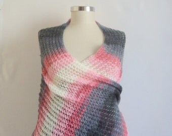 Free shipping Shawl,wrap,stole,warm,pink,grey,black,multicolor,handmade,collar,cowl,bolero,shrug,scarf,neck,