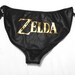 RESERVED - Hyrule Crest/Triforce - Legend of Zelda SwimSuit - American Apparel Matte Black Size Large - Bikini Bottoms Only