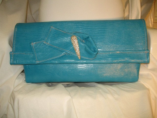 Turquoise Envelope/Clutch Handbag