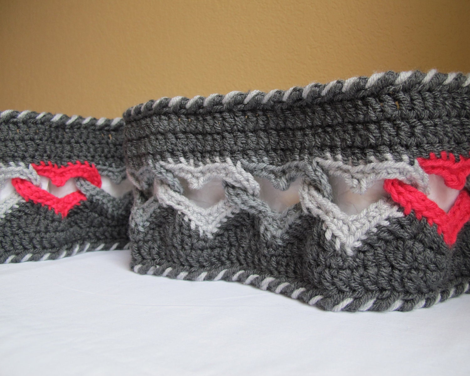 2 CROCHET PATTERNS - Be Mine Hat & Sweetheart Scarf - Instant PDF Downloads