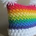 CROCHET PATTERN - Over the Rainbow - a colorful square hat with butterfly and pom-poms in 6 sizes (Infant - Adult S) - Instant PDF Download