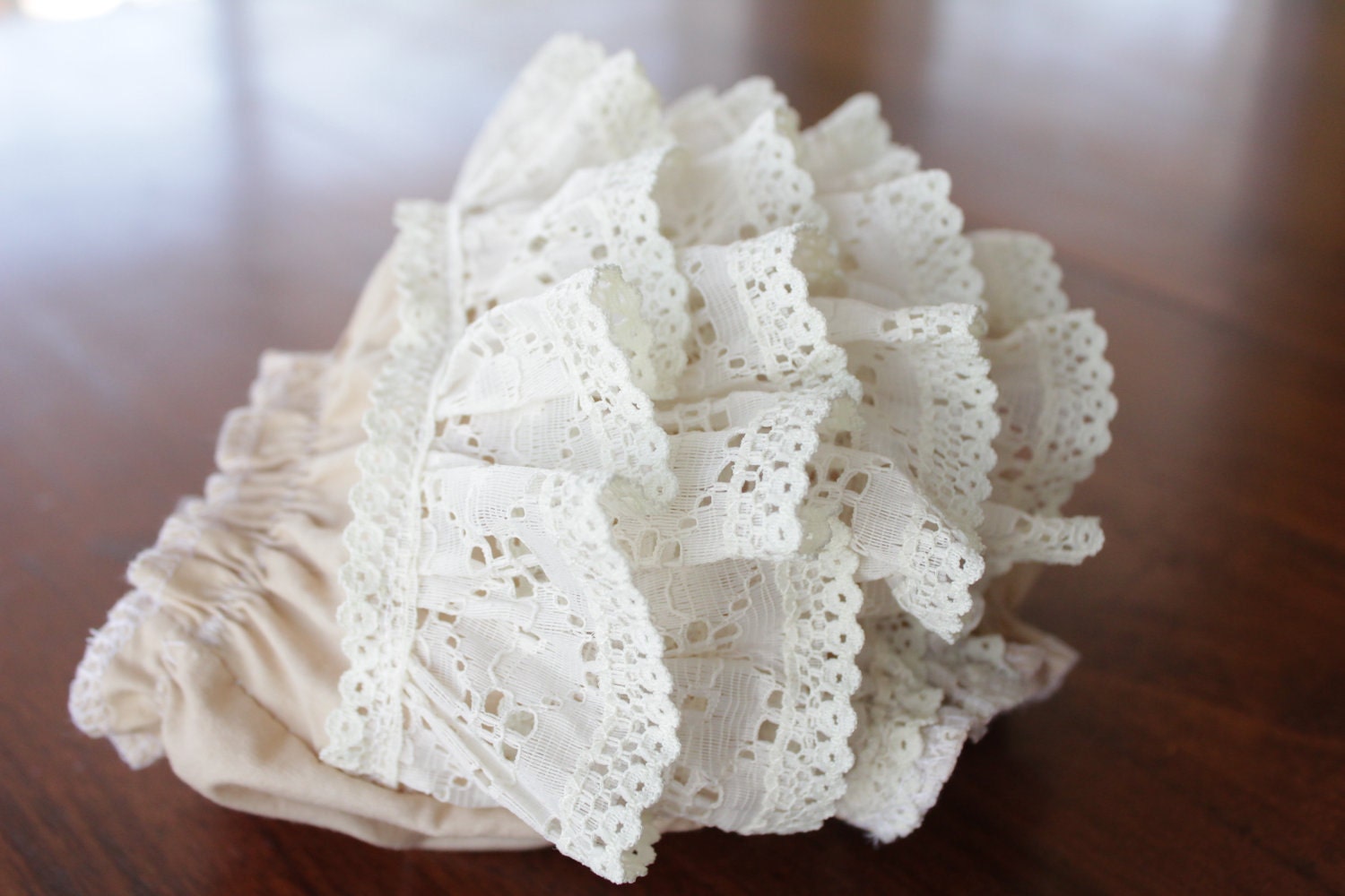 Vintage Tea Stained Cream & Ivory Diaper Cover
