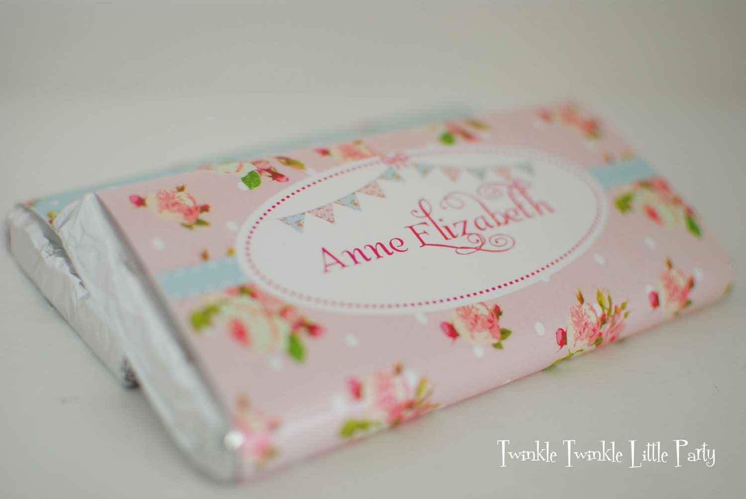 Pink Floral Shabby Chic Chocolate Bar Wrapper Il_570xn