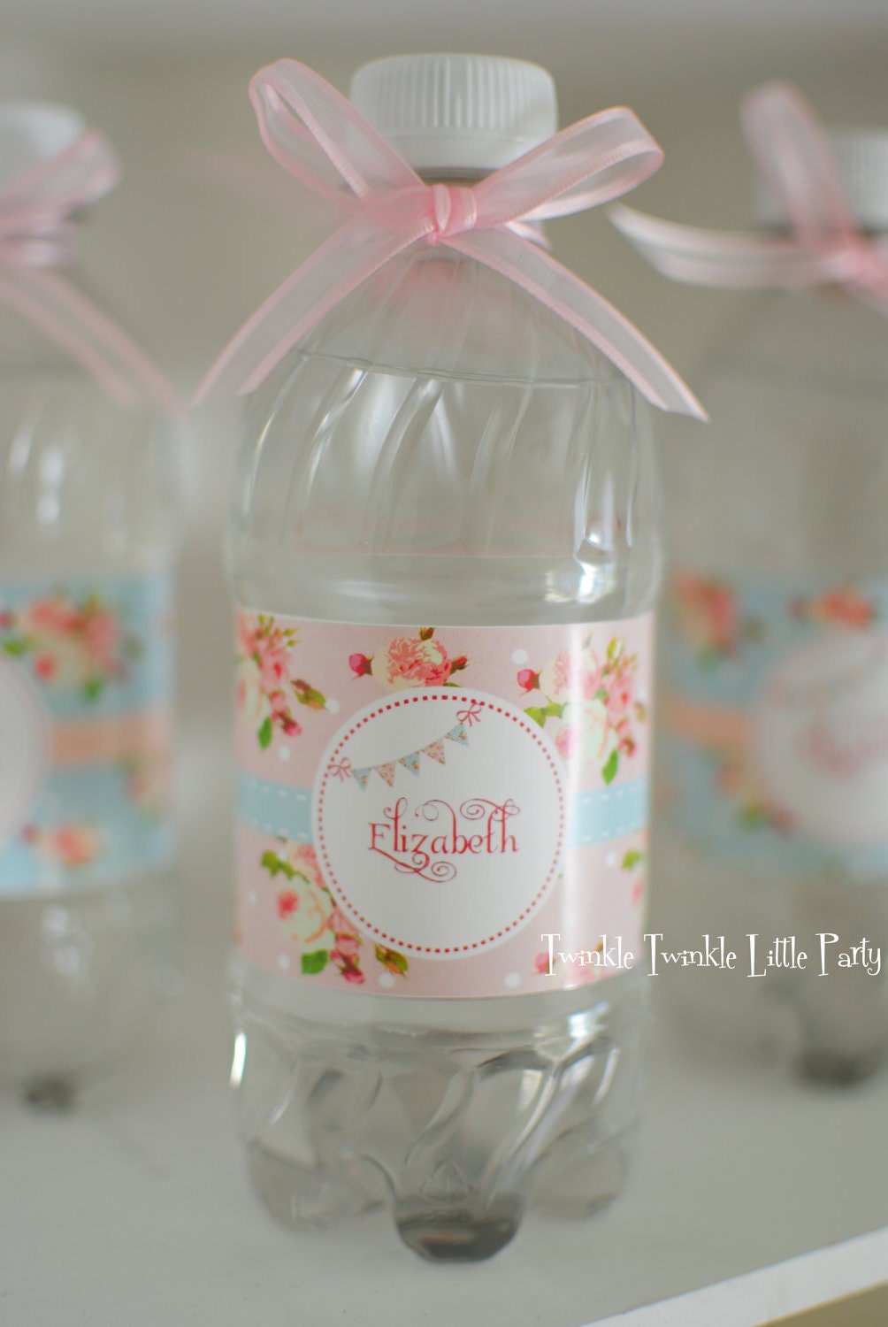 Pink Floral Shabby Chic Printable Water Bottle Labels Il_570xn