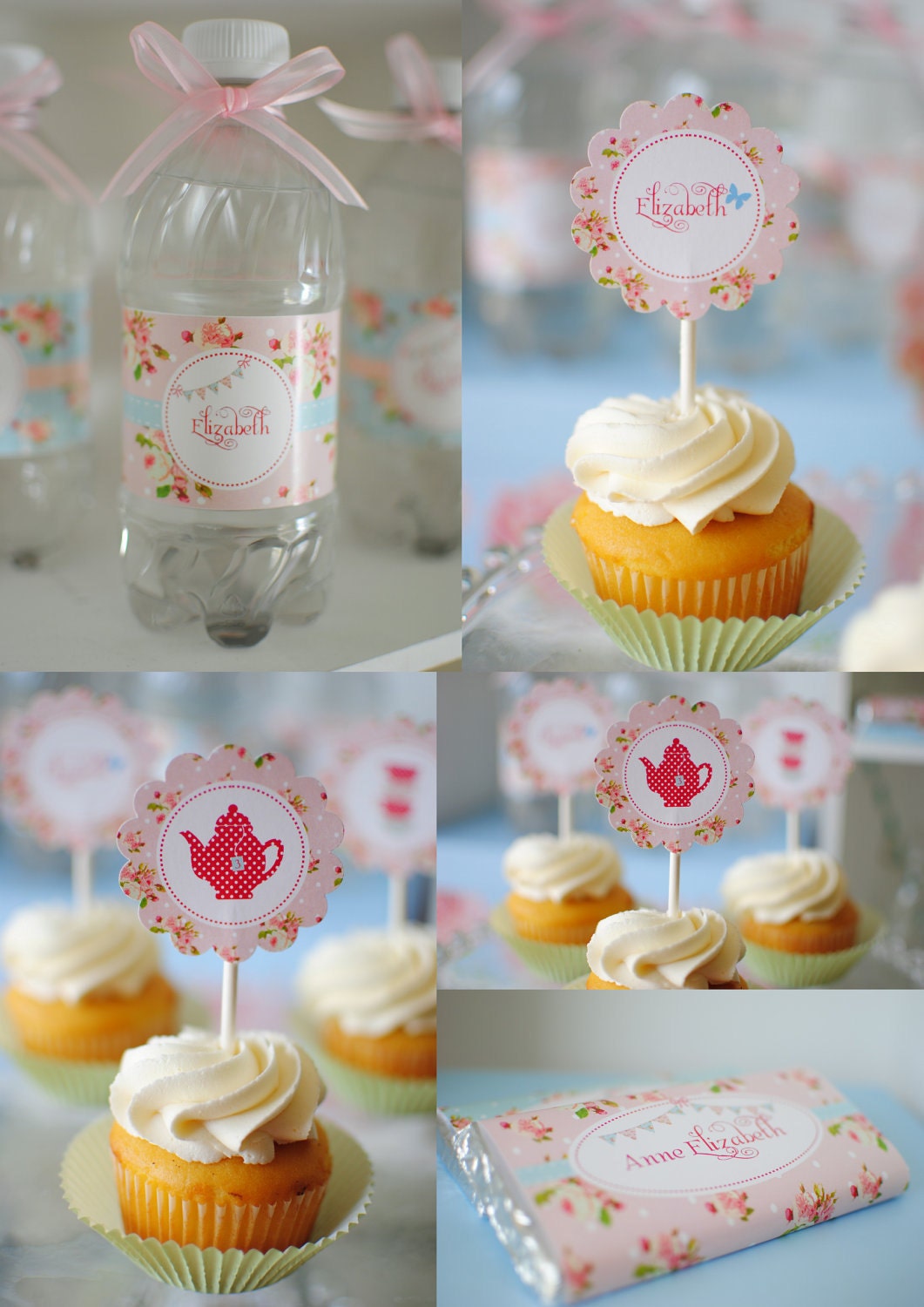 Pink Floral Shabby Chic Complete Birthday Tea Party Package Il_570xn