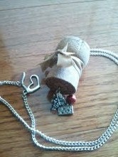 Wine cork charm necklace
