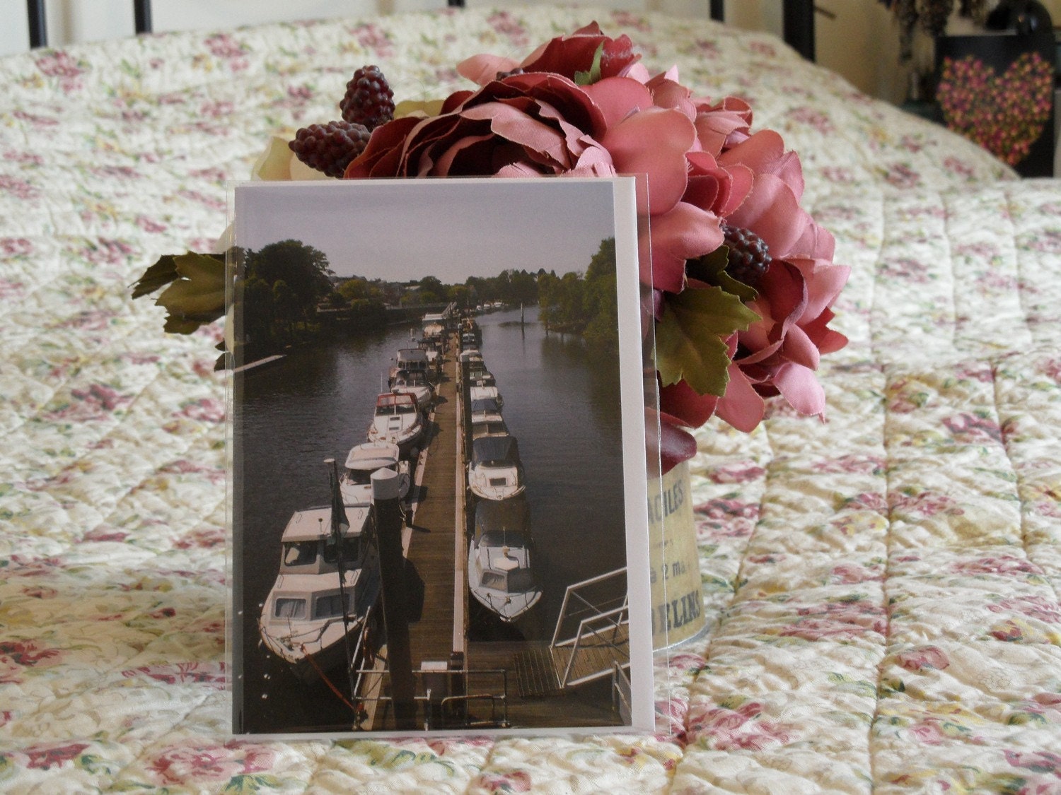 Boat Dock, Teddington Lock (Free UK P&P): GREETING CARD