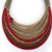 Red and Natural Statement Necklace