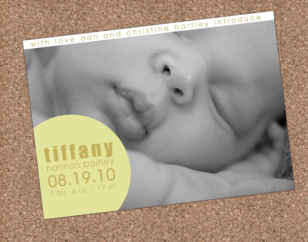 Custom Photo Birth Announcement - Tiffany