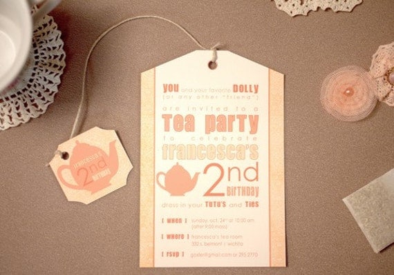 Tea Party Birthday Invitation - perfect for a girl's birthday, bridal shower, baby shower, or retirement party (DEPOSIT)