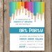 Art Birthday Party Invitation - perfect for a girl of a boy party and can be customized with any colors (DEPOSIT)