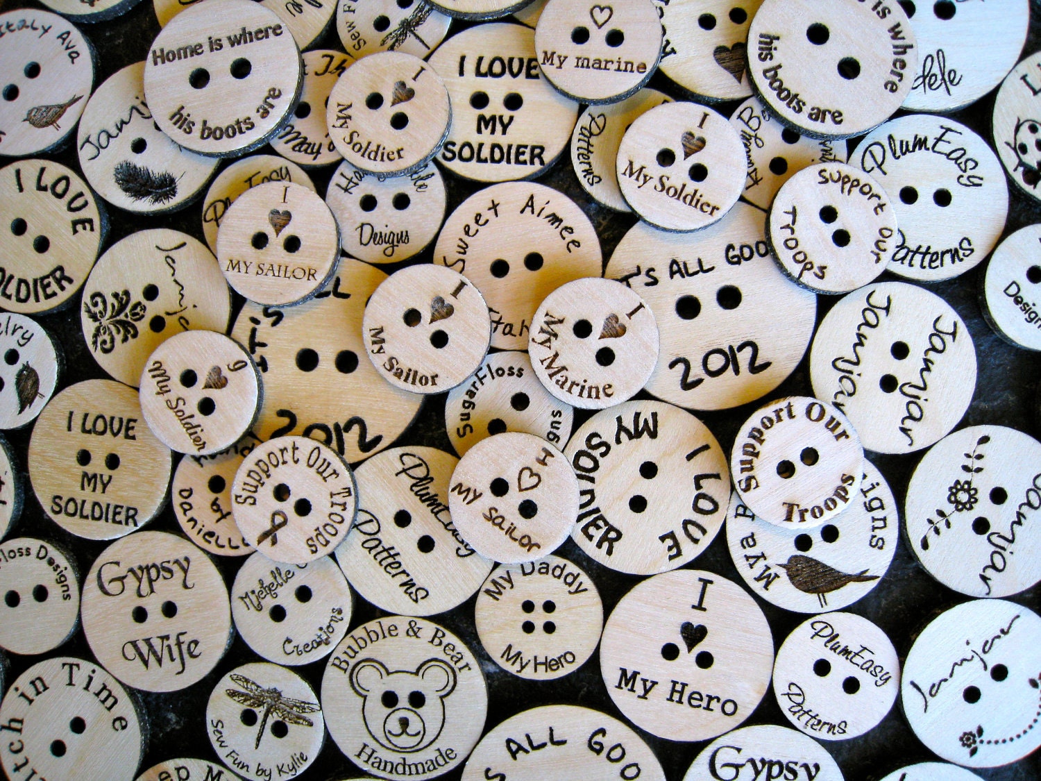Custom Laser Engraved Buttons
