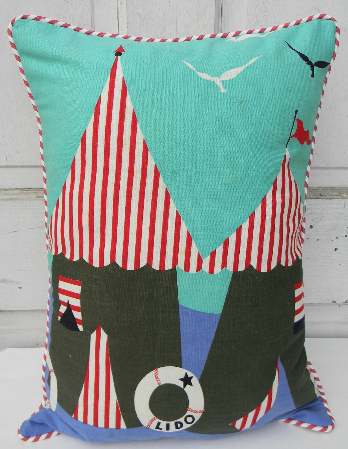 Vintage Fabric Beach Pillow Cover