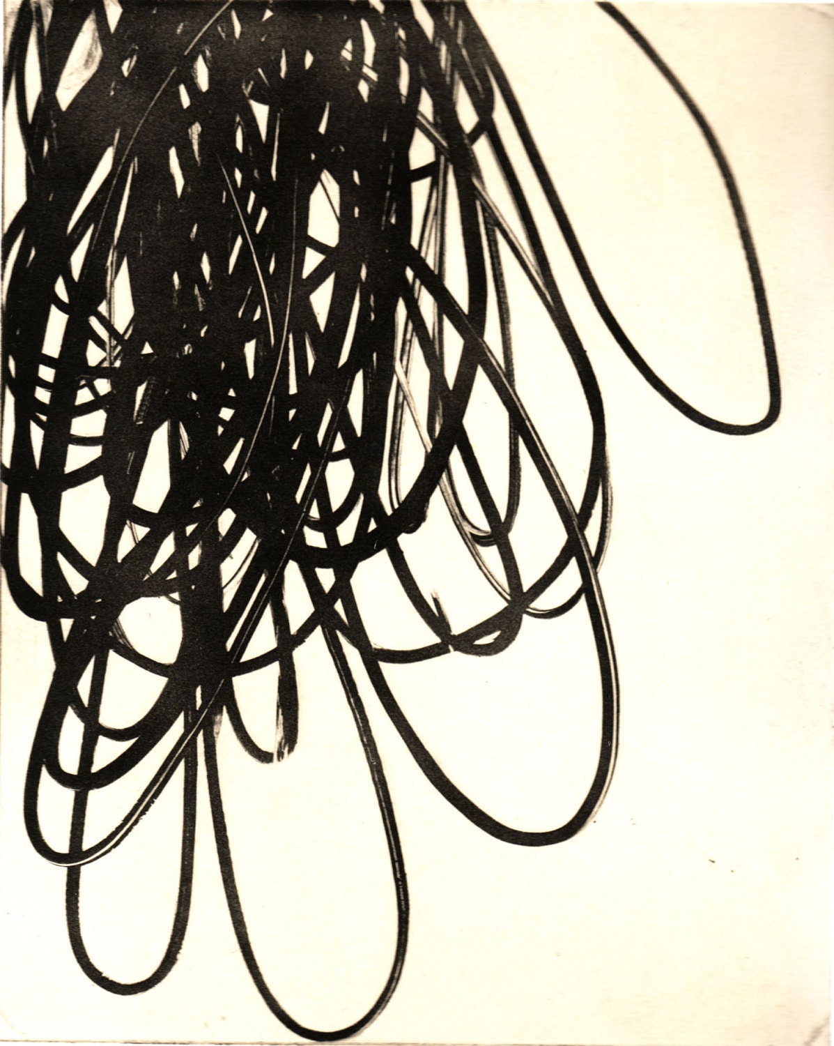 Etching Print . Minimalist Home Decor : Searching (in Black) . Print Size 12" x 18"