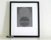 Sale . Modern Fine Art Etching Print . Geometric Art in Gray: Rubber Ring 2 . Print Size 13" x 17" ... Free Shipping