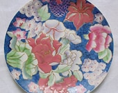 VINTAGE Handpainted Floral Plate Made In China WBI With Hanger