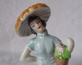 VINTAGE Handpainted Japanese Girl Figurine From Occupied Japan