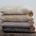 Metallic gold & off-white handprinted organic hemp pillow cover 12x21