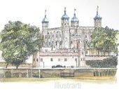 Aceo Tower of London From an Original Watercolour