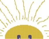 Cross Stitch Pattern - Good Morning Blue Eyed Sunshine 5 x 7