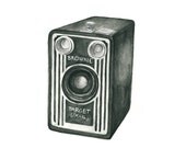 vintage camera watercolor giclee art print // BROWNIE // 8x10 // wall art -- home decor