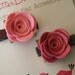 Baby Hair Clips in Wool Felt Pink Roses for Newborn Baby Toddler Girls Hair Clips