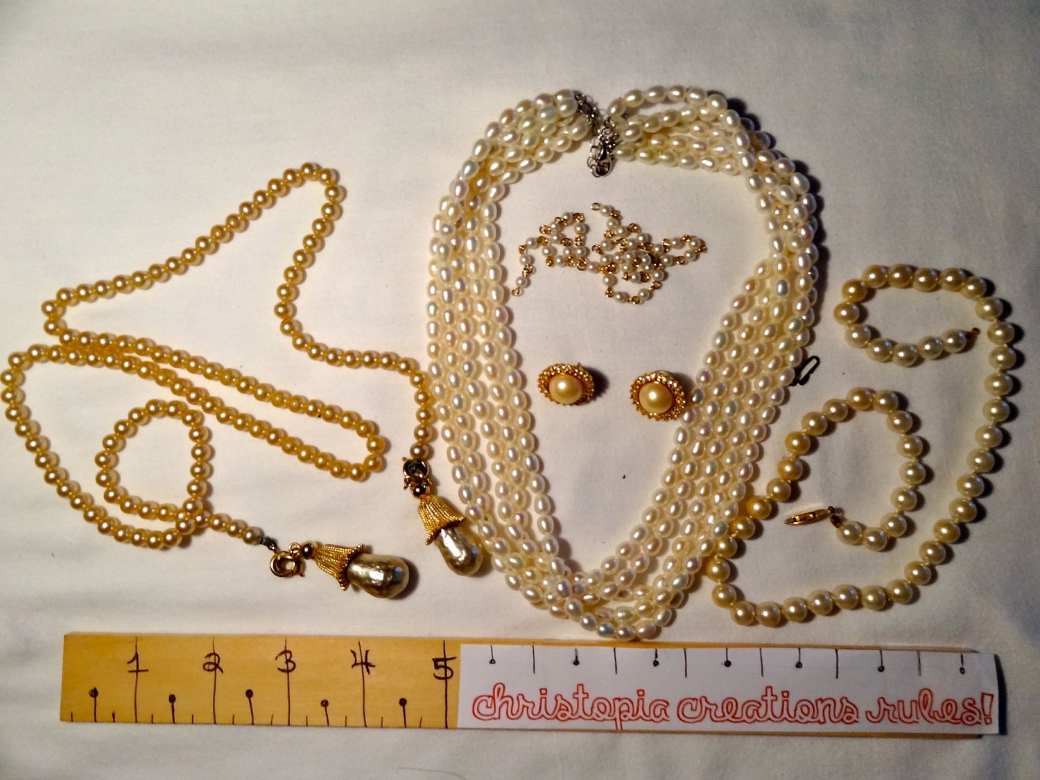 pearl necklaces and jewelry lot