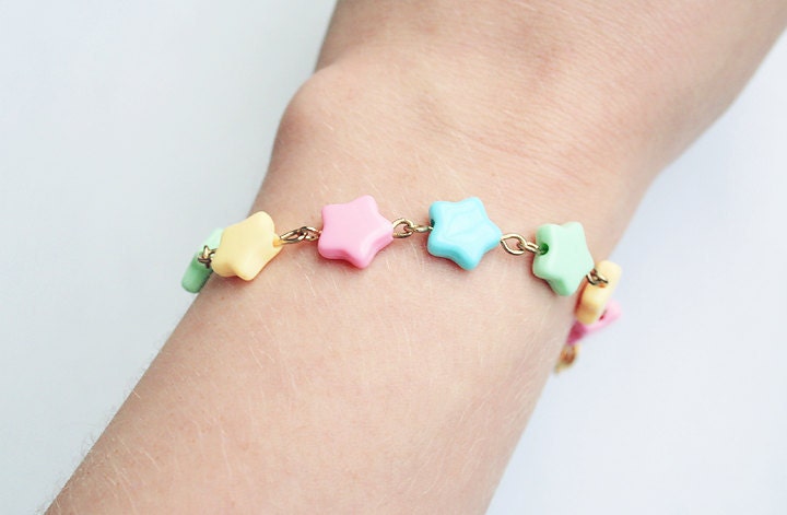 Rainbow Pastel Star Bracelet