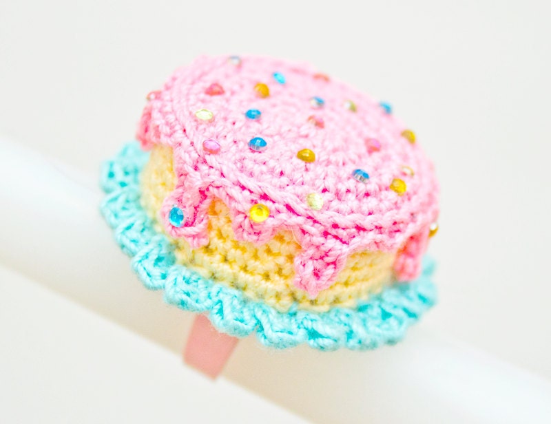 Pink Mini Crochet Cake Ring