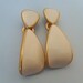 Anne Klein Gold Tone and Cream Enamel Dangle Clip On Earrings
