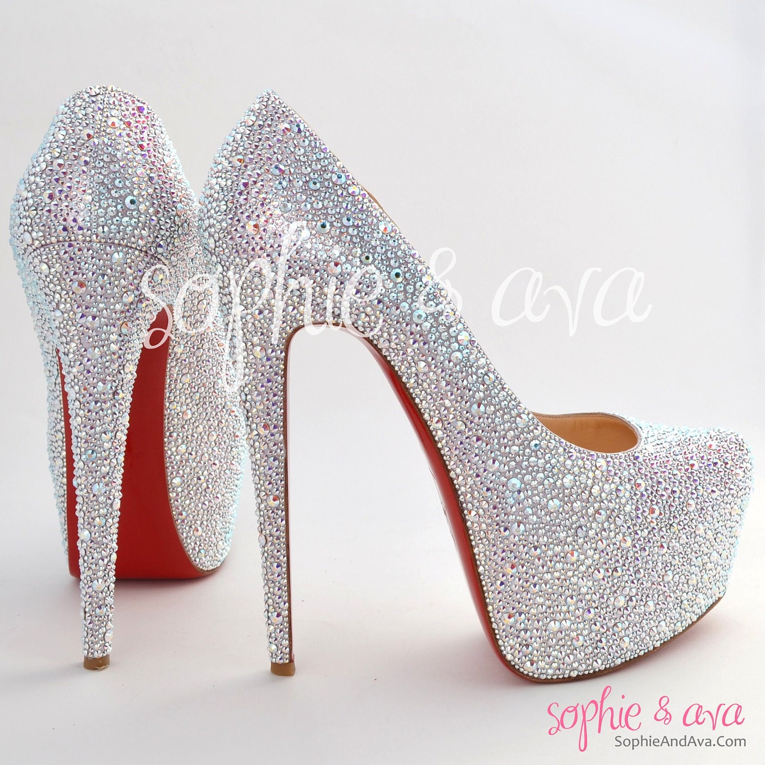 Christian Louboutin Daffodile Custom Swarovski Crystal Embellishment - Strassing Service - Sophie & Ava