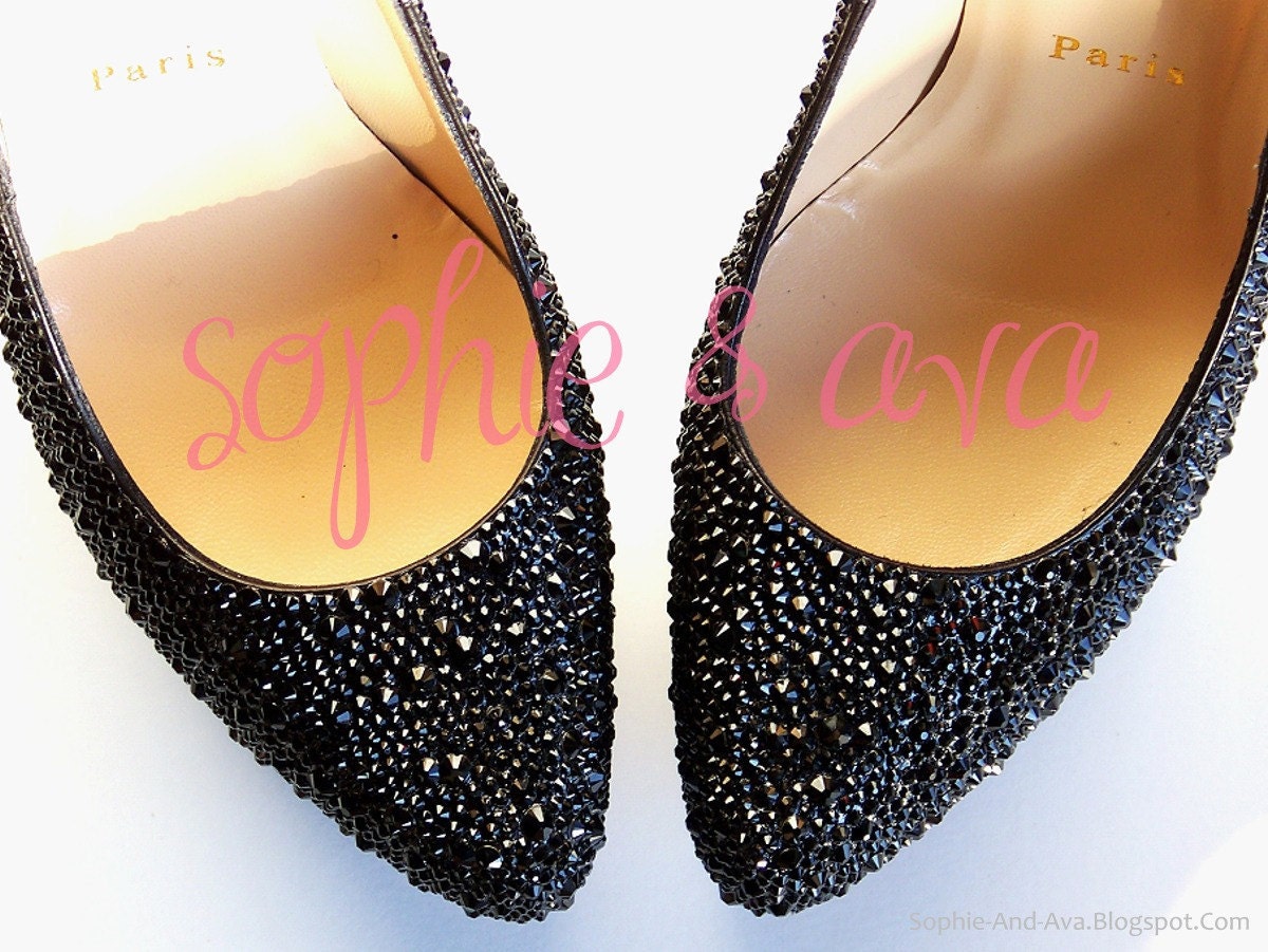 Christian Louboutin Daffodile Custom Swarovski Crystal Embellishment - Strassing Service - Sophie & Ava