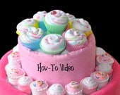 Washcloth Cupcakes, Mini and Full Size - Video (SALE)