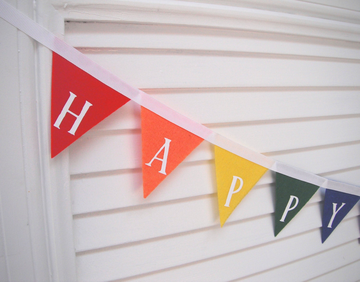 Happy Birthday Felt Banner - Mini Rainbow Pennant FREE SHIPPING