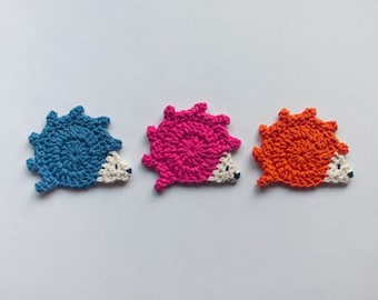Instant Download - PDF Crochet Pattern - Hedgehog Applique - Text instructions and SYMBOL CHART instructions