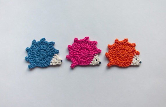 Instant Download - PDF Crochet Pattern - Hedgehog Applique - Text instructions and SYMBOL CHART instructions